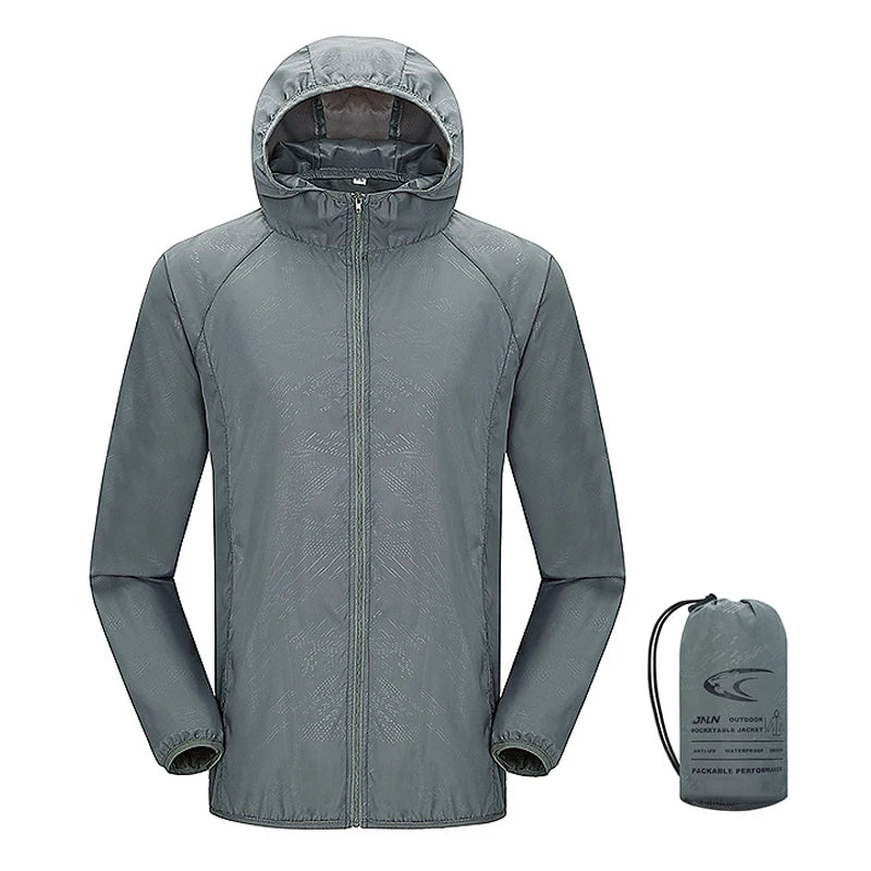 JNLN Unisex Waterproof Outdoor Sport Jacket Men Women Hiking Camping Trekking Quick Dry Windbreaker Sun-Protective Rain Coat