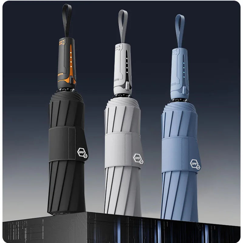 Automatic Folding Umbrella for Men and Women Mechanical Design Large Reinforced Windproof and Sunshade Ideal for Gift Outdoor Um