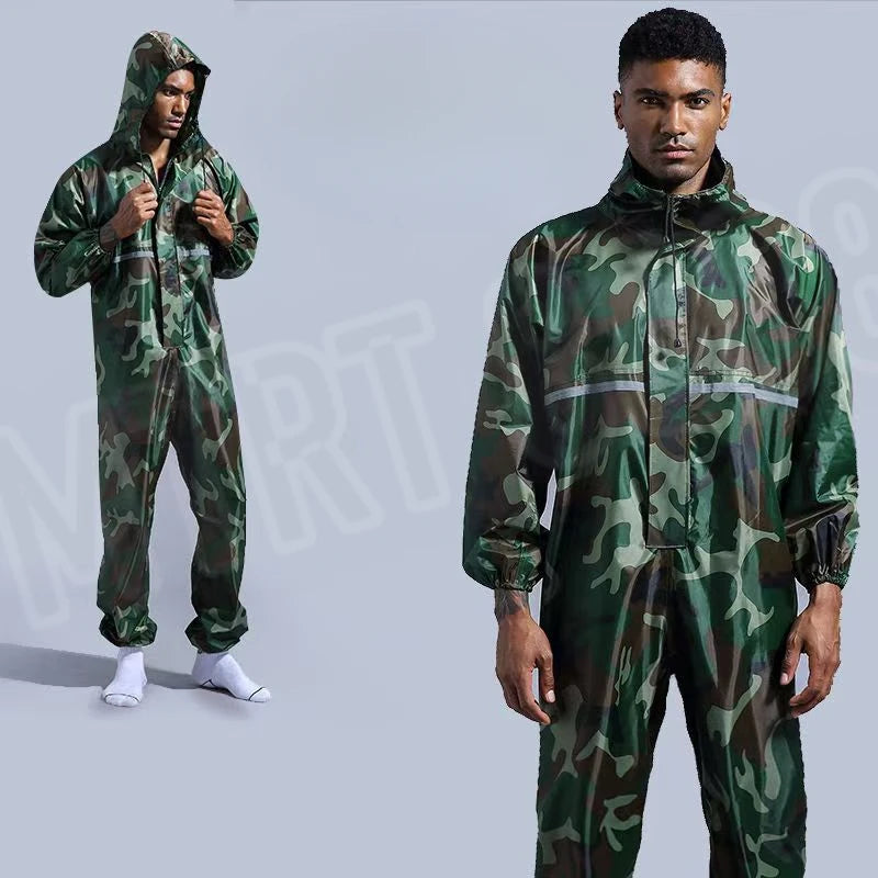 One-piece Hooded Waterproof Moto Riding Raincoat Rider Raincoat Men Women Split Type Outdoor Dustproof Lightweight Work Clothes