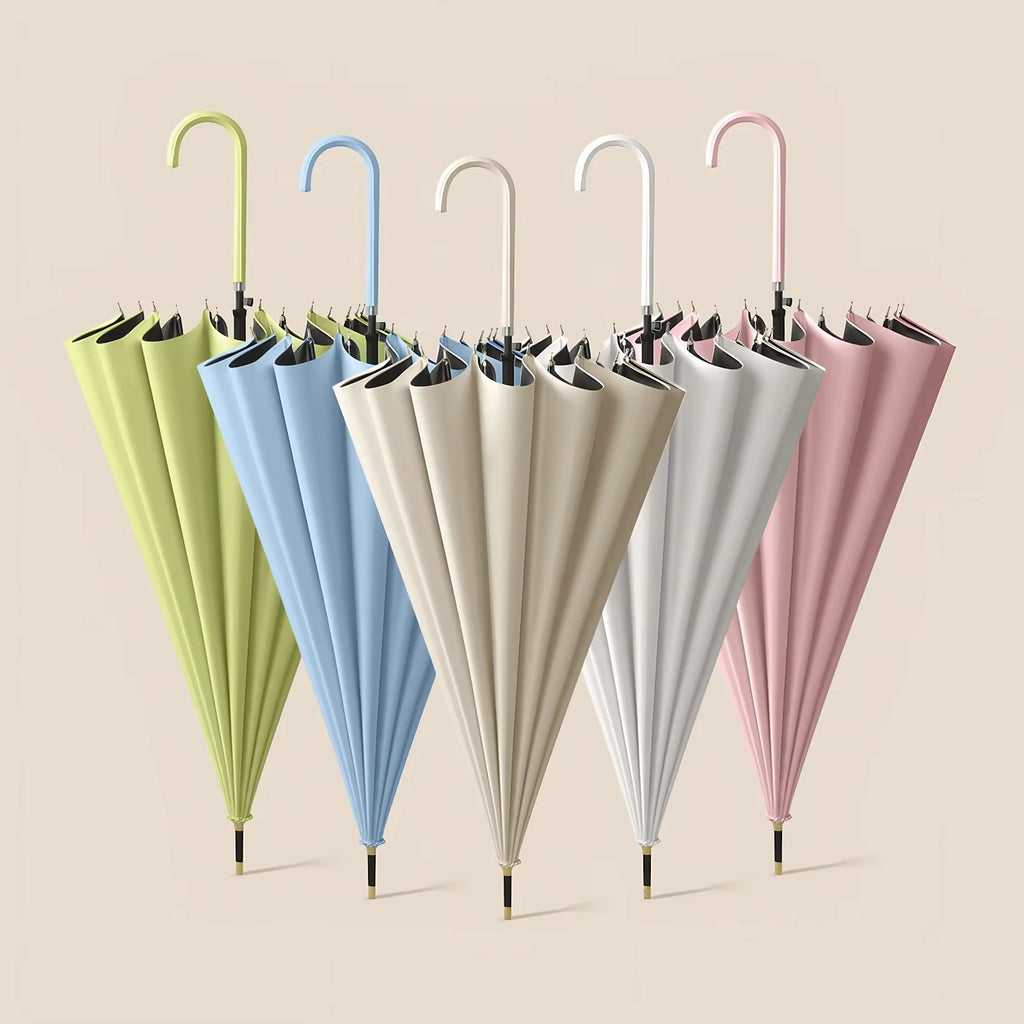 Japanese Style Windproof 16 Bone Umbrella Universal Large Handle Umbrella Long Handle Umbrella Dual-use Straight Pole Umbrella