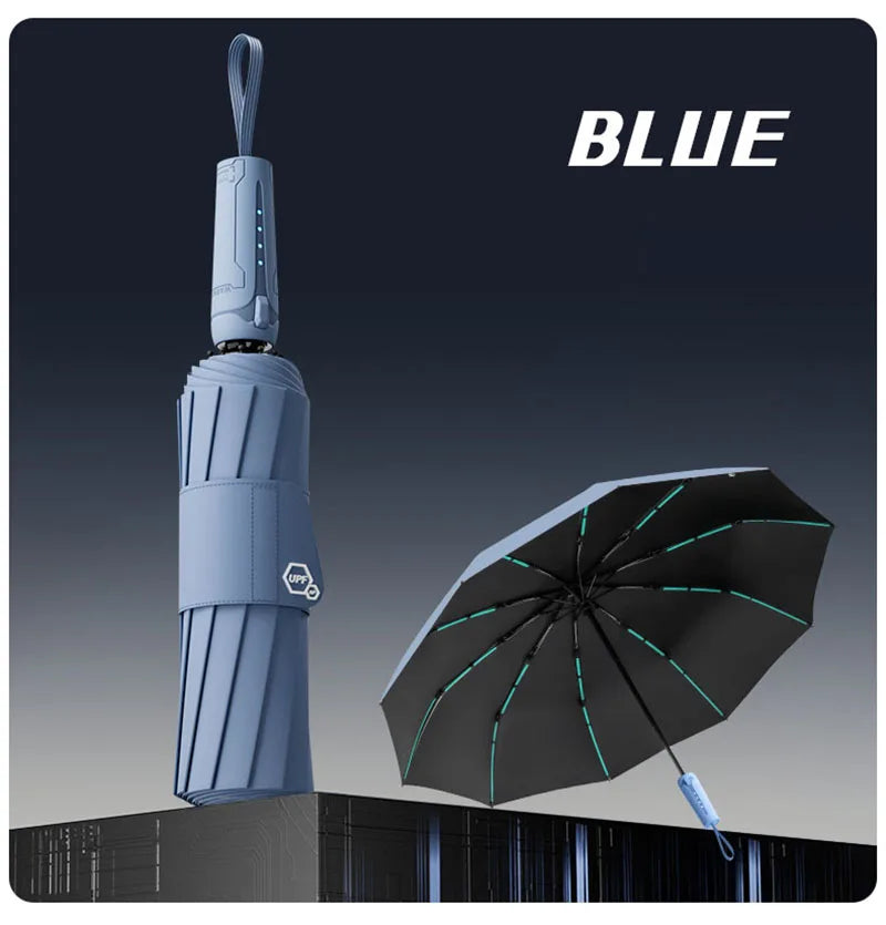 Automatic Folding Umbrella for Men and Women Mechanical Design Large Reinforced Windproof and Sunshade Ideal for Gift Outdoor Um