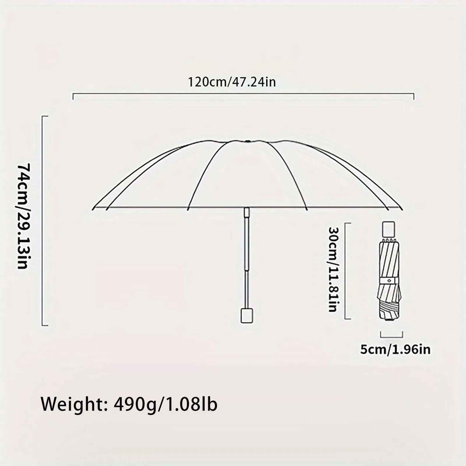 130cm/51.18 Inch High-quality Ten-bone Umbrella, Reinforced Umbrella Frame, Strong Waterproof Windproof, Manual Large Umbrella