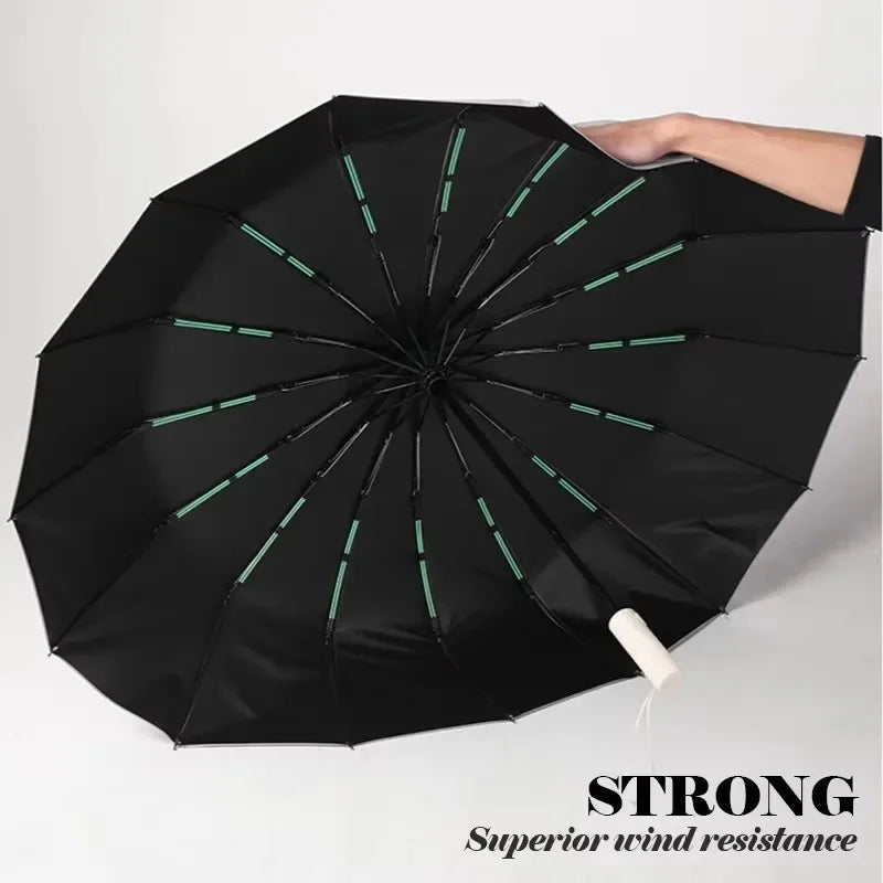 16K Double Bones Large Umbrella for Men Women Windproof Umbrellas Automatic Folding Strong Luxury Sun Rain Umbrella UV Business