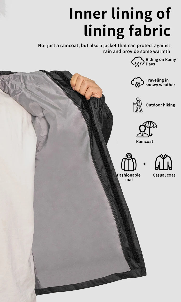 2025 New Upgrade Version Riding Clothes Rainy Suit Black Motorcycle Rider Raincoat Split Type 2pcs/Set Breathable Deep Rainproof