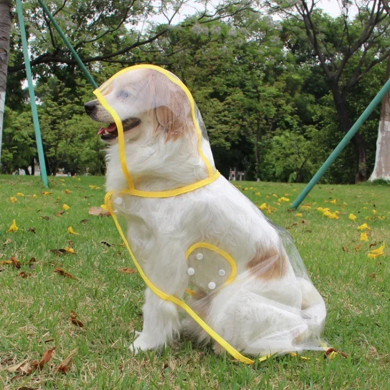 Pet Dog Puppy Transparent Rainwear Raincoat Pet Hooded Waterproof Jacket Clothes Soft PVC Small Dogs Raincoat Puppy Rain Poncho