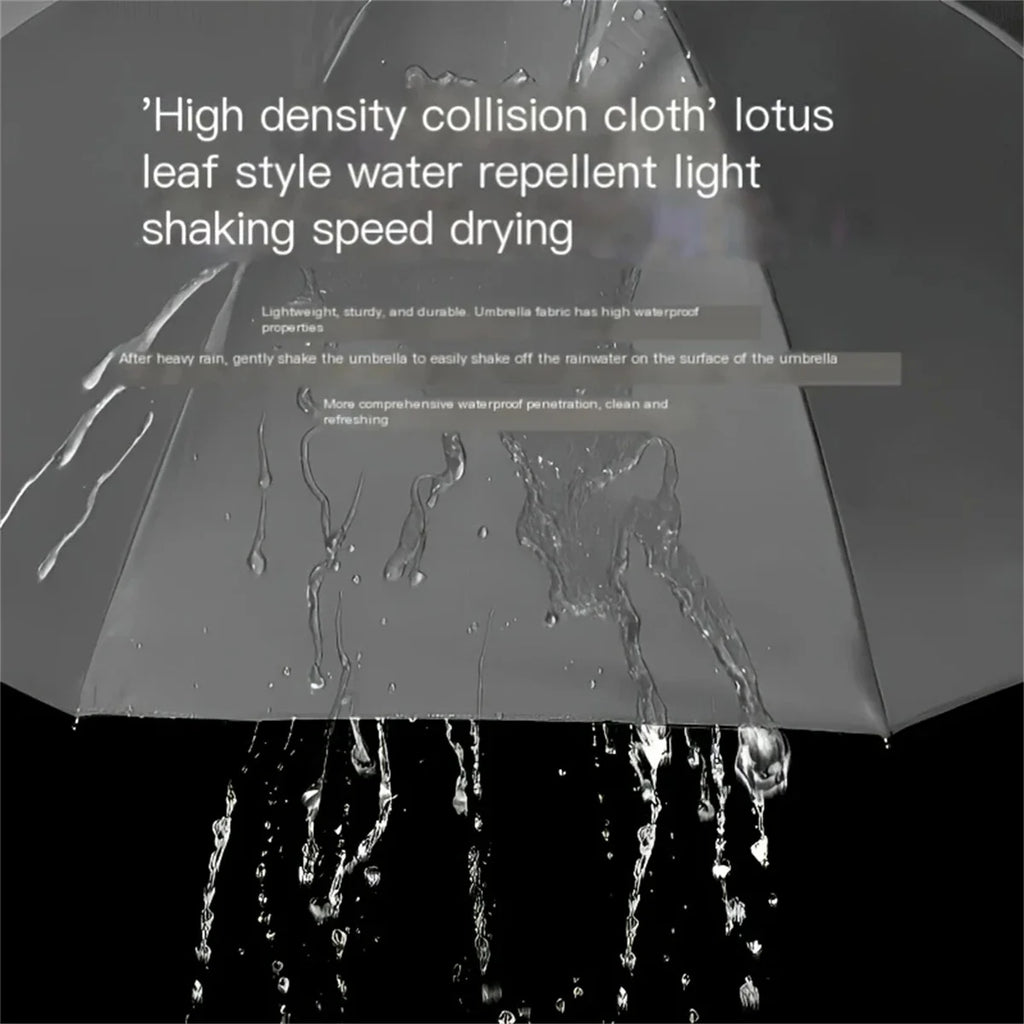 Large size super large umbrella for men and women, three-person double-use umbrella for sun and rain, strengthening, student fol