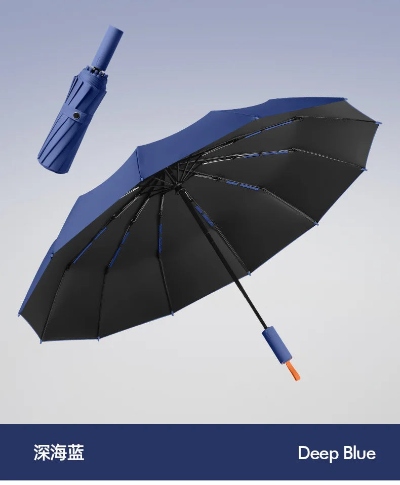 Super Strong Windproof Automatic Umbrella for Men and Women, 72 Bone, Large Rainproof, Sun UV Protection, Folding Rain Umbrellas