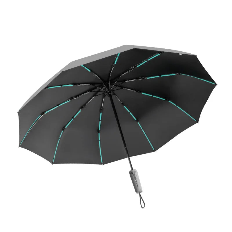 Mechanical handle umbrella, widened strap umbrella, automatic umbrella, large, sturdy, wind resistant, men's minimalist umbrella