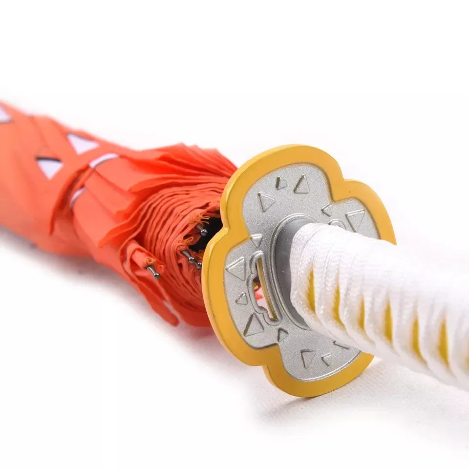 Anime Demon Slayer Katana Umbrella Long Handle Parasol Raincoar Zenitsu Tanjirou Samurai Sword Japanese Katana Umbrellas Gift