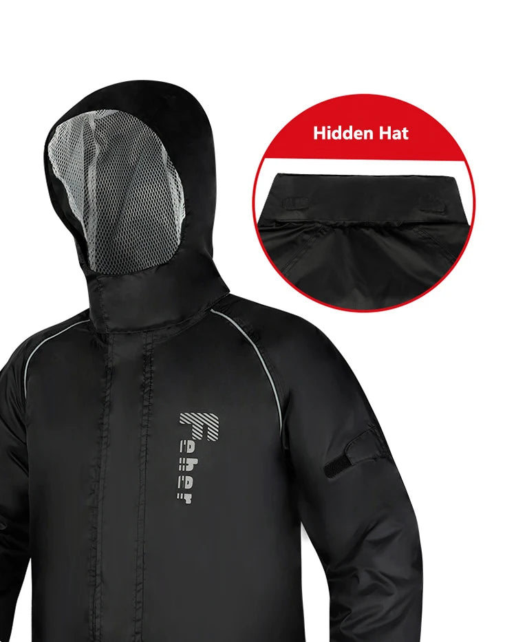 FEHER Motorcycle Raincoat Suit Unisex Rainstorm Waterproof Motorbike Raincoat Lightweight Design Tear Resistant for Rainy Days