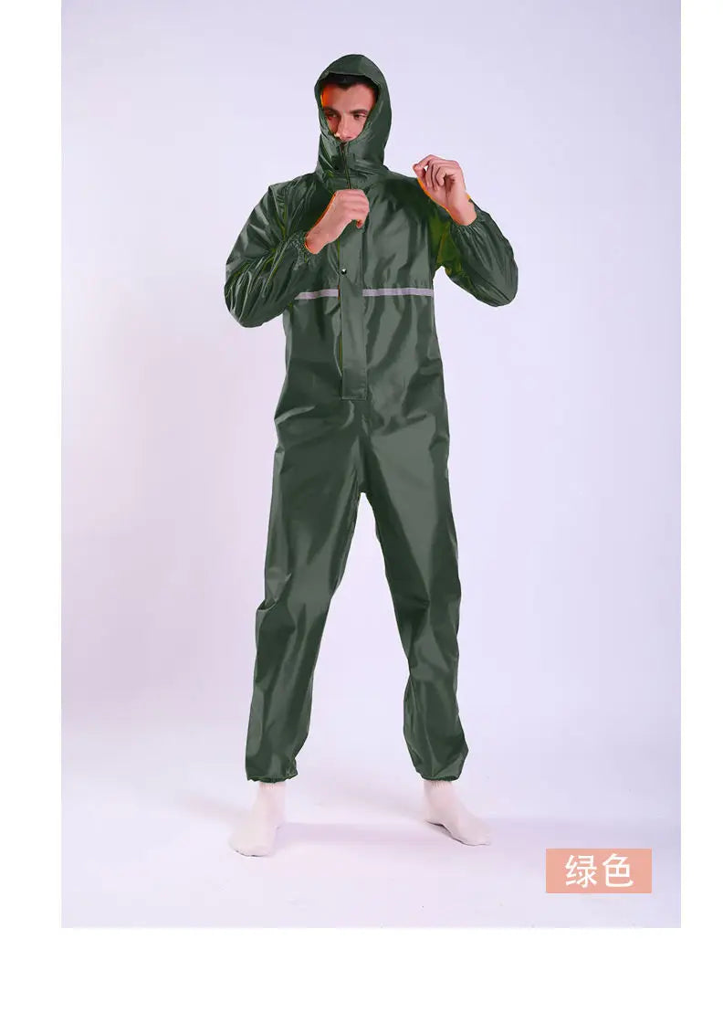 Dustproof One-Piece Overalls for Men, Hooded Raincoat, Waterproof, Anti-Static, Dust-Free, Protective Clothing