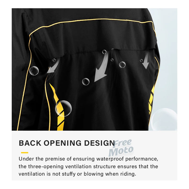 SULAITE Motorcycle Raincoat Suits Men Waterproof Rain Gear Rain Jacket Reflective Work Rain Coats Lightweight Hiking Rainsuit