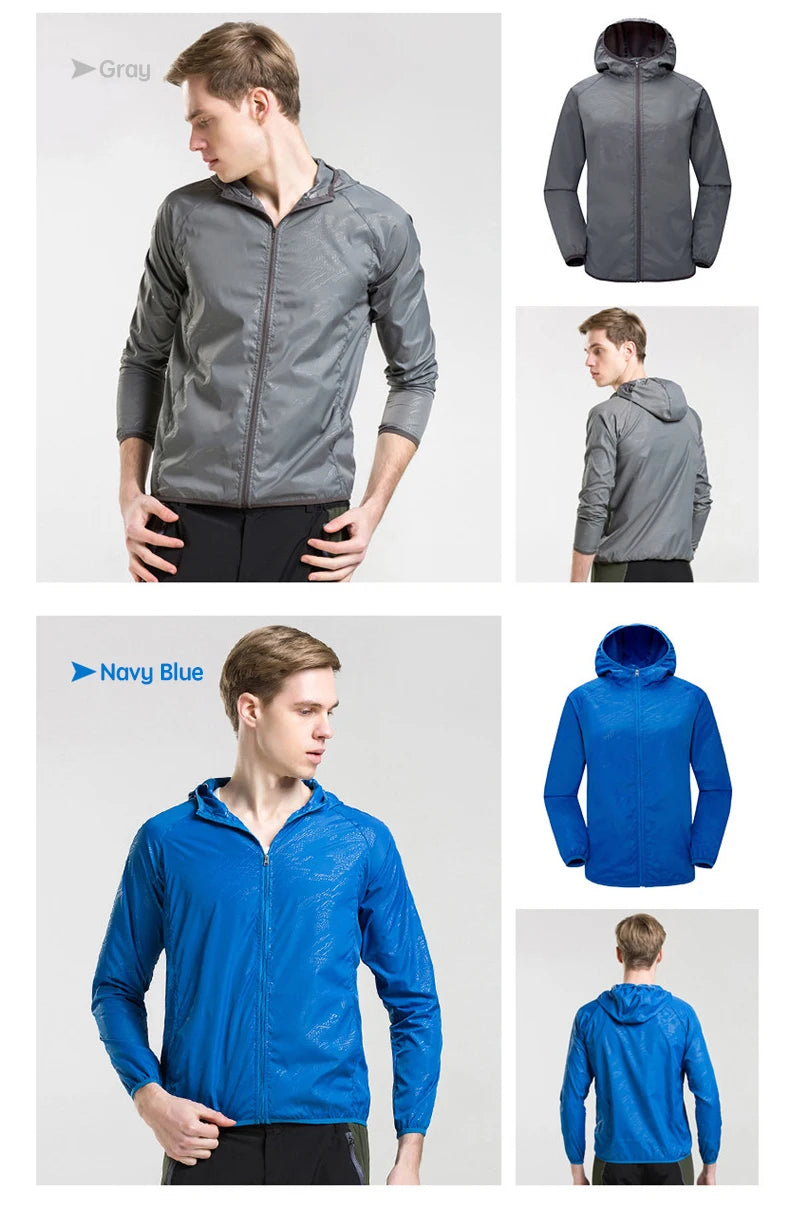 JNLN Camping Rain Jacket Men Women Waterproof Sun Protection Clothing Fishing Hunting Clothes Quick Dry Windbreaker With Pocket