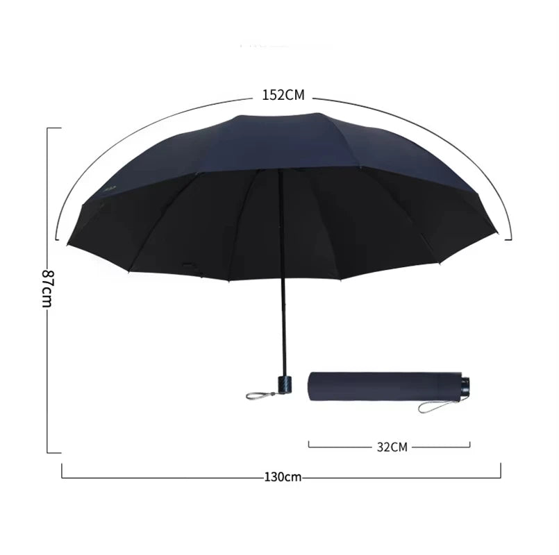 Enlarge Durable 130CM Steel Frame Umbrella Water-Resistant Pongee Canopy UPF50+ Sun Protection Manual Open Dual-Use for Travel