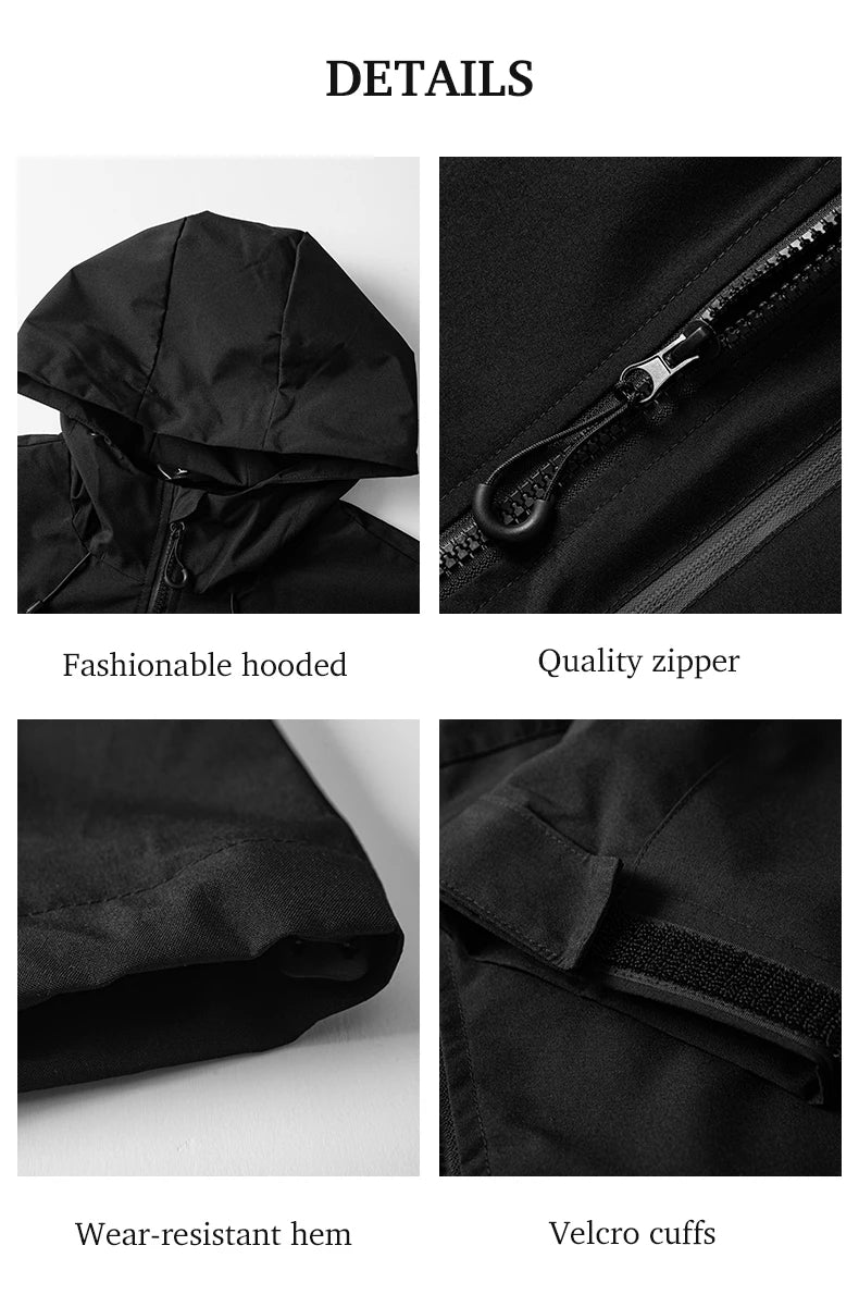 JNLN Unisex Waterproof Windbreaker Outdoor Sport Windproof Single-Layer Jacket Men Women Hiking Climbing Trekking Rain Coat