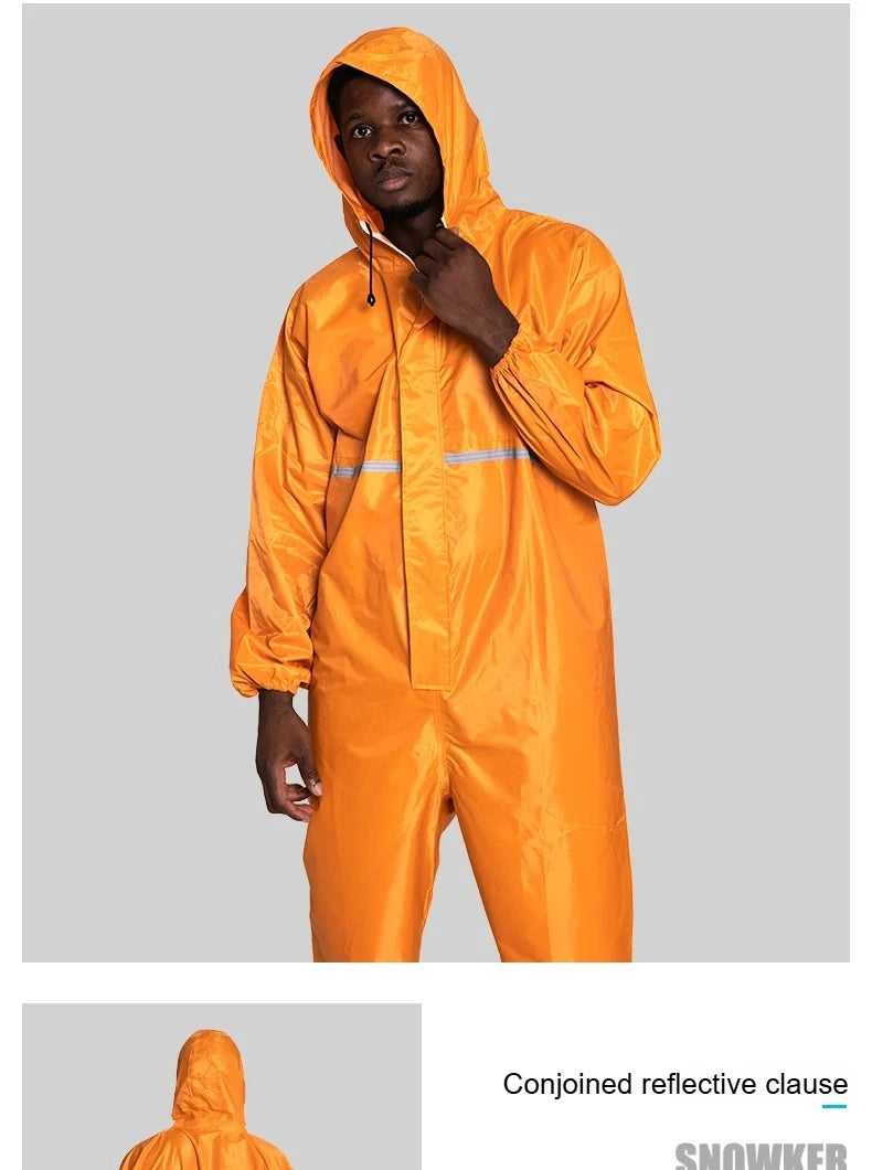 Waterproof Raincoat /Conjoined Men Raincoat/overalls Men and Women Fission Rain Suit Rain Coat Hooded Womens Raincoat