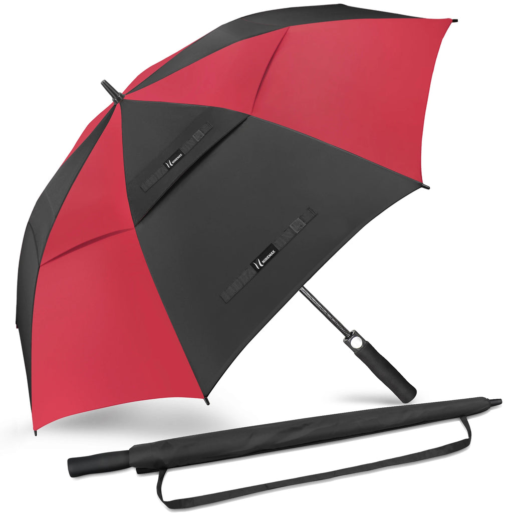 Golf Umbrella Extra Large Oversize Double Canopy Vented Windproof Waterproof Umbrella  62 Inch Automatic Open Golf Umbrella