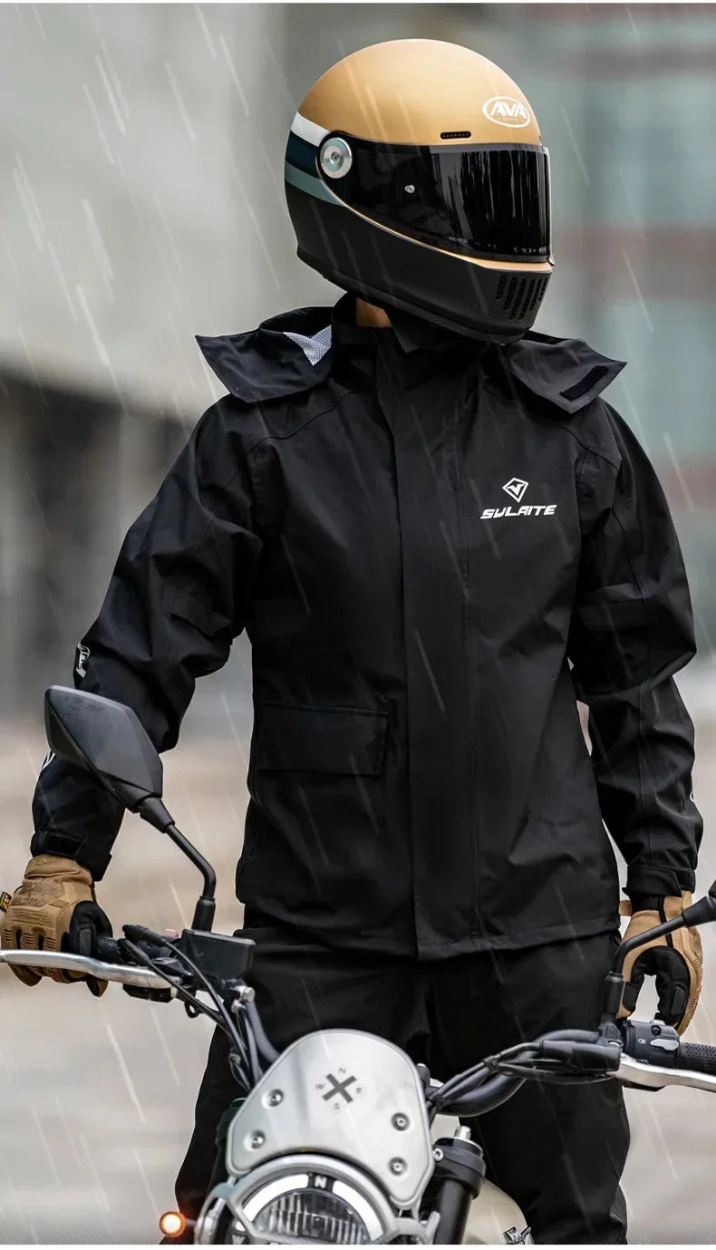 Split Waterproof Motorcycle Riding Rain Suit for Men & Women Outdoor Dirt biker Scooter/Bike Racing Jacket & Pants Set Raincoat