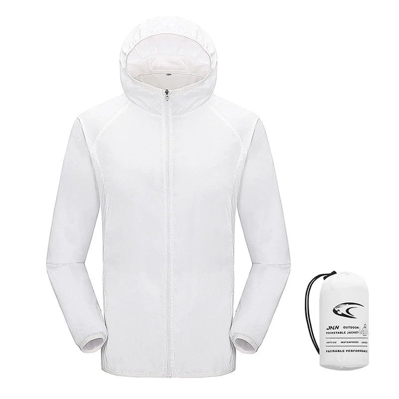 JNLN Unisex Waterproof Outdoor Sport Jacket Men Women Hiking Camping Trekking Quick Dry Windbreaker Sun-Protective Rain Coat