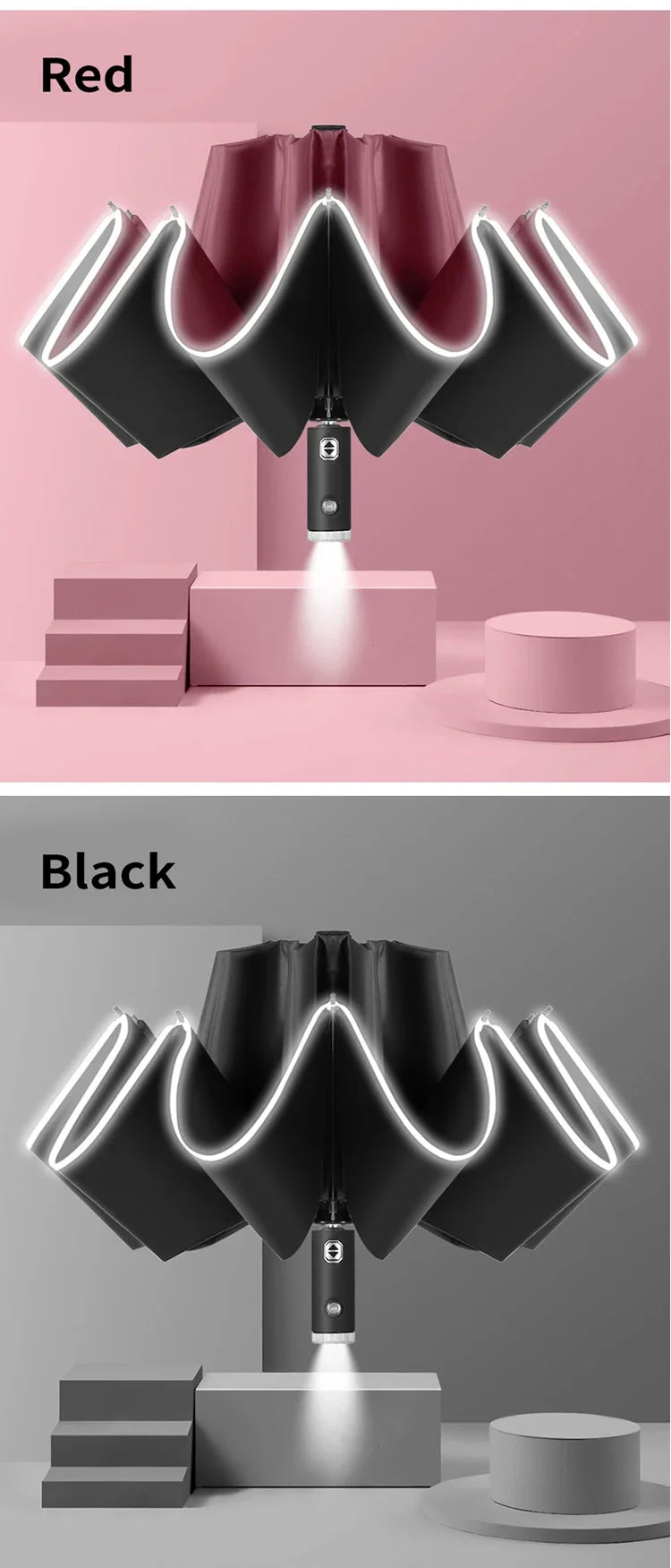 Mercedes Benz A B C E S Class AMG GLA GLB GLC GLE CLA CLS SLC GLS GLK SLK Vito Car Automatic Folding Windproof Sunshade Umbrella