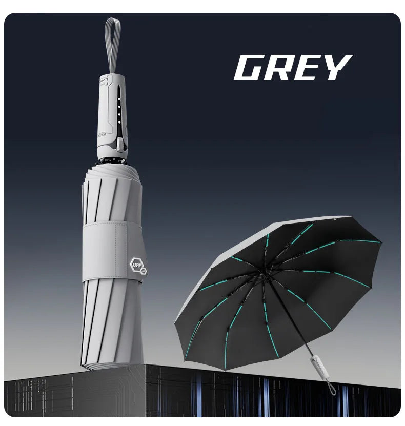 Automatic Folding Umbrella for Men and Women Mechanical Design Large Reinforced Windproof and Sunshade Ideal for Gift Outdoor Um