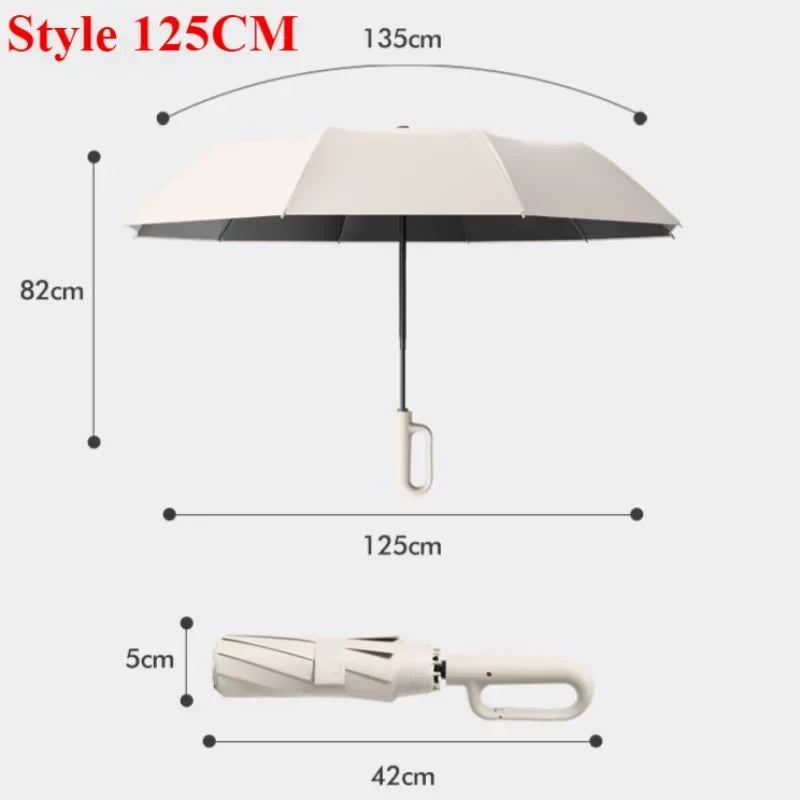 Strong Windproof Automatic Umbrella Sunshade UV Protection Folding Men's Umbrella Buckle Rain Large Parasol for Women